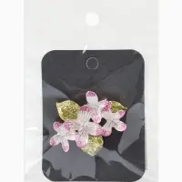 Брошь &laquo;Сакура&raquo; цветок, цвет зелено-розовый в золоте