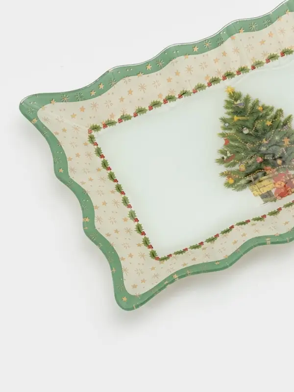 Блюдо прямоугольное "Рождественская ель" 29,5х19,5 см