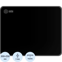 Коврик для мыши Cactus Black 300x250x3мм (CS-MP-D01M/CS-MPC-D01M)