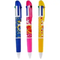 Ручка шариковая Calligrata, автоматическая, 4-цветная, корпус с рисунком, МИКС