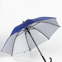 Зонт - трость полуавтоматический, &laquo;Однотонный&raquo;, 8 спиц, R=52/60 см, d=104 см, синий