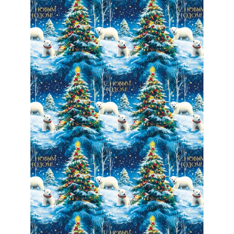 Бумага упаковочная для сувен. продукции с рисунком, 80г/м2 100х70 арт.95221