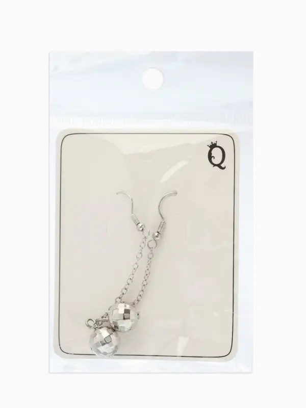 Серьги висячие &laquo;Диско-шар&raquo;, цвет серебро, 6.3 см