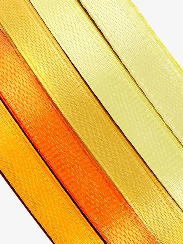 Атласная лента, набор 5 шт., 6 мм, 23&plusmn;1 м, жёлтый, оранжевый