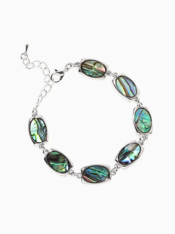 Браслет цепочка &laquo;Галиотис. Овал&raquo;, L=17 см, + удлинитель 5 см, цвет серебро, разноцветный