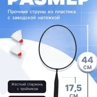 Набор для бадминтона ONLYTOP: 2 ракетки, 2 волана, МИКС