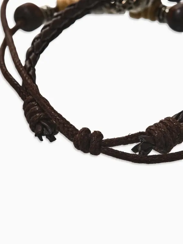 Браслет кожаный с подвеской &laquo;Сердце с розой&raquo;, d=8 см, коричневый