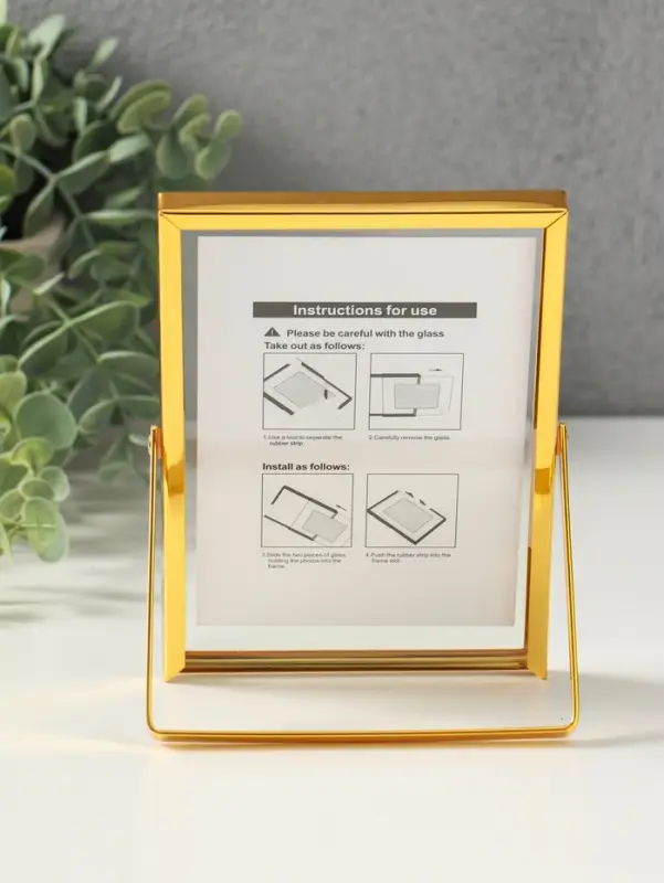 Фоторамка металл на 1 фото 10х15 см Фоторамка металл на 1 фото 10х15 см "Лофт" золото гальваника 1,2х11,5х16 см