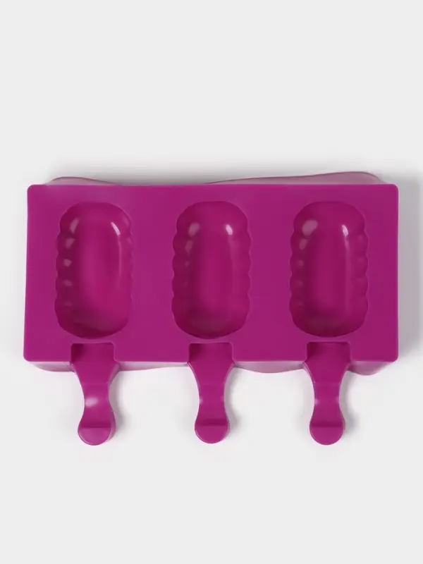 Форма для мороженого «Эскимо волна», силикон, 19.4×13 см, 3 ячейки (7×4 см), МИКС Форма для мороженого «Эскимо волна», силикон, 19.4×13 см, 3 ячейки (7×4 см), МИКС