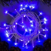 Гирлянда &laquo;Нить&raquo; 5 м, IP20, белая нить, 50 LED, 8 режимов, 220 В, свечение синее