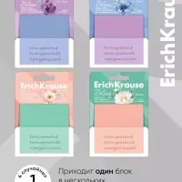 Блок с липким краем пластиковый 75&times;75 мм, ErichKrause Pastel Bloom, 50 листов, микс