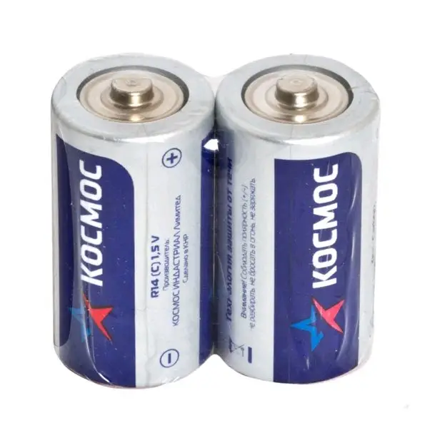 Батарейка Космос R20 D Shrink 2 Zinc Carbon 1.5V 2шт/бл