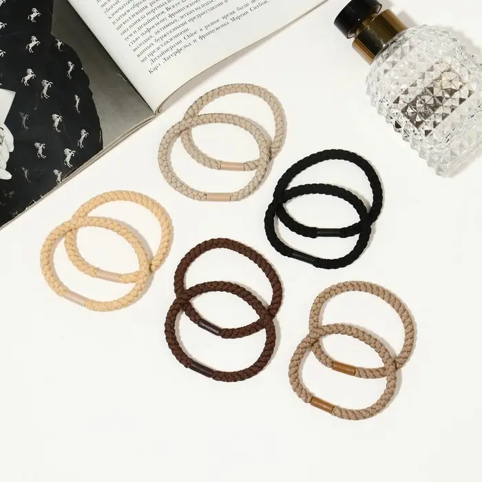 Резинка для волос Резинка для волос "Спорт" (набор 2 шт) плетение люкс, 5 см, микс