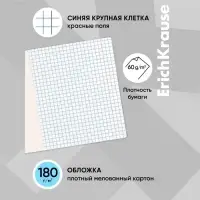 Тетрадь 12 листов, крупная клетка, &laquo;Классика&raquo;, картонная обложка, голубая