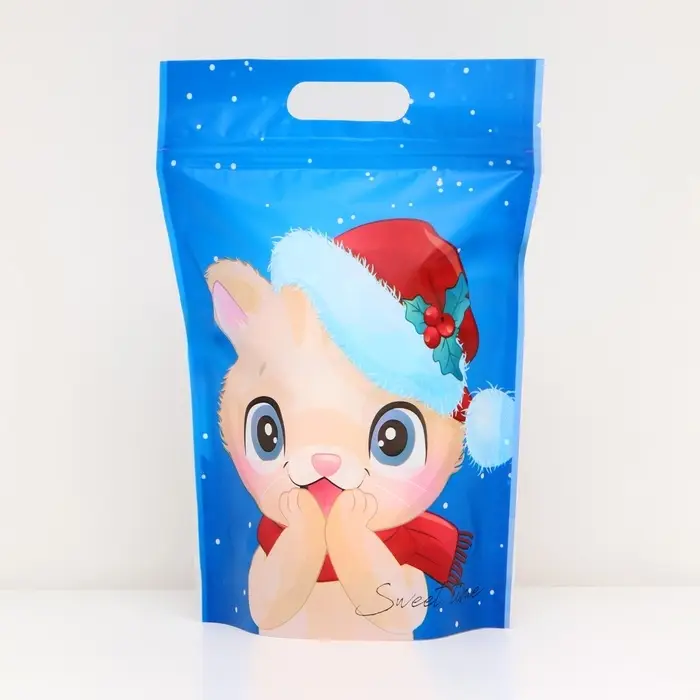 Пакет подарочный, с zip-lock застежкой,  Пакет подарочный, с zip-lock застежкой, "Зимние котята", 15х22см.