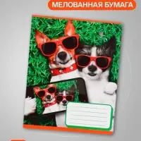 Тетради 10 штук, 12 листов в косую линию &laquo;СелфиDOG&raquo;, обложка мелованная бумага, ВД-лак, блок №2, белизна 75% (серые листы), 5 видов