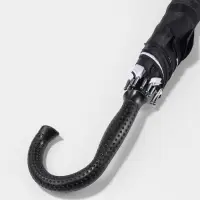 Зонт - трость полуавтоматический &laquo;Однотонный&raquo;, двухслойный, 16 спиц, R=52/60 см, d=104 см, черно-белый