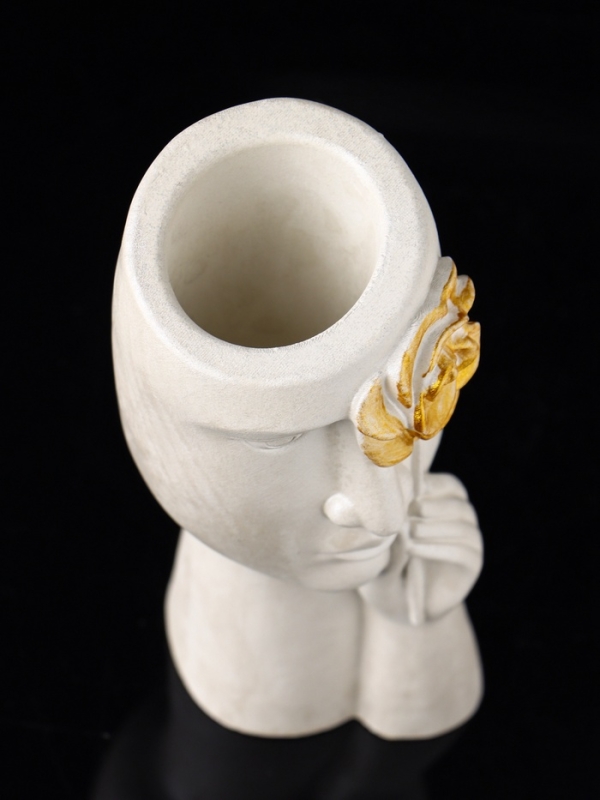 Фигурное кашпо "Венера" 14х6 см, белый