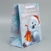 Пакет подарочный новогодний крафтовый «Мишутка», ML 23 х 27 х 11.5 см Пакет подарочный новогодний крафтовый «Мишутка», ML 23 х 27 х 11.5 см