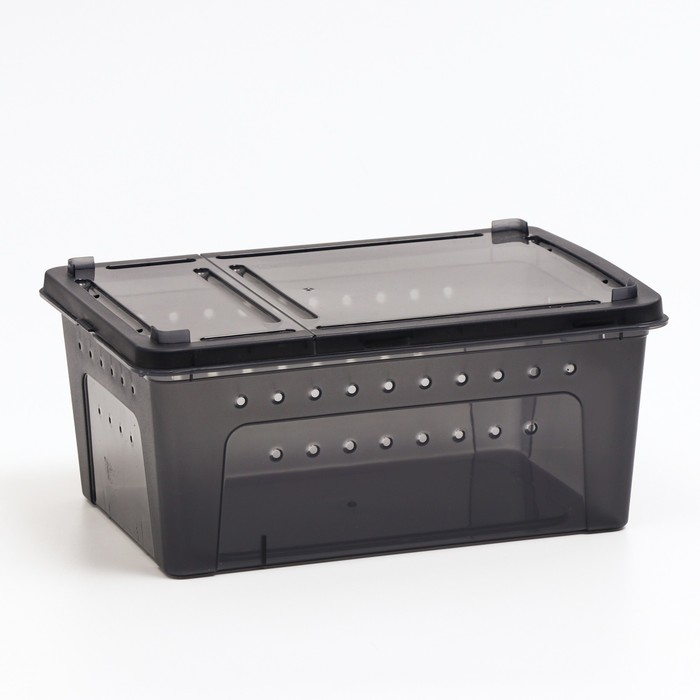 Переноска - отсадник для рептилий, 26 х 17,5 х 11,5 см, черная Переноска - отсадник для рептилий, 26 х 17,5 х 11,5 см, черная