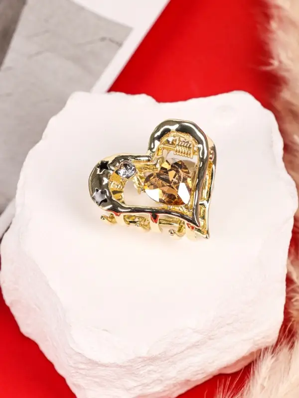 Крабик для волос &laquo;Эйвери стиль&raquo;, сердце, 3 см, золотистый