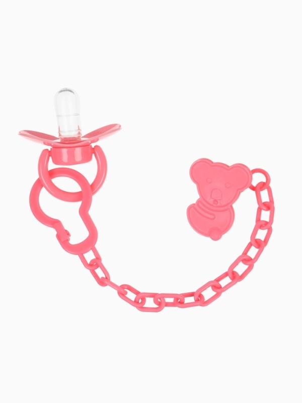 Пустышка классическая, с держателем, +0мес., цвет розовый Пустышка классическая, с держателем, +0мес., цвет розовый