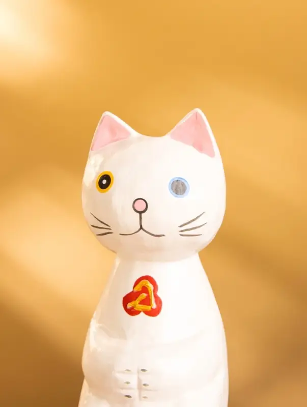 Сувенир «Кот сидячий», 7×5×15 см, дерево, белый