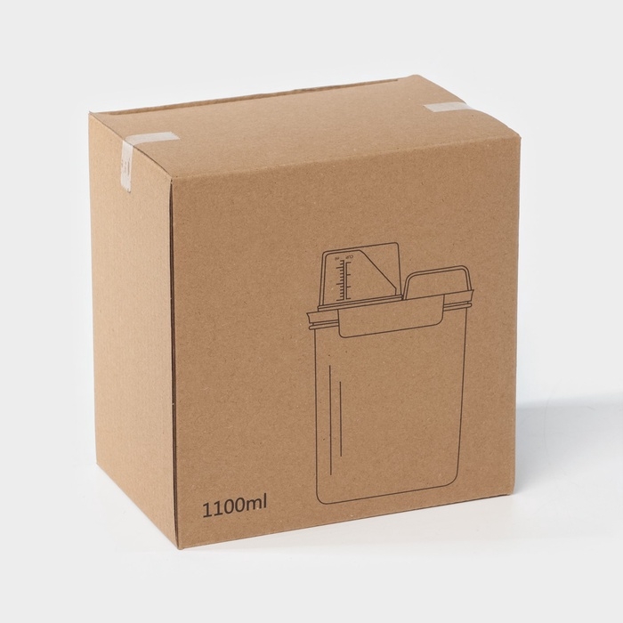 Контейнер для стирального порошка и кондиционера, с мерным стаканом, 1100 мл Контейнер для стирального порошка и кондиционера, с мерным стаканом, 1100 мл