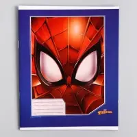 Тетрадь в линейку 12 листов, 5 видов МИКС, обложка мелованный картон, &laquo;Человек-паук&raquo;