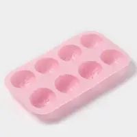 Форма для выпечки Доляна &laquo;Ассорти&raquo;, силикон, 8 ячеек, 26&times;14&times;2.5 см (d=5 см), розовая