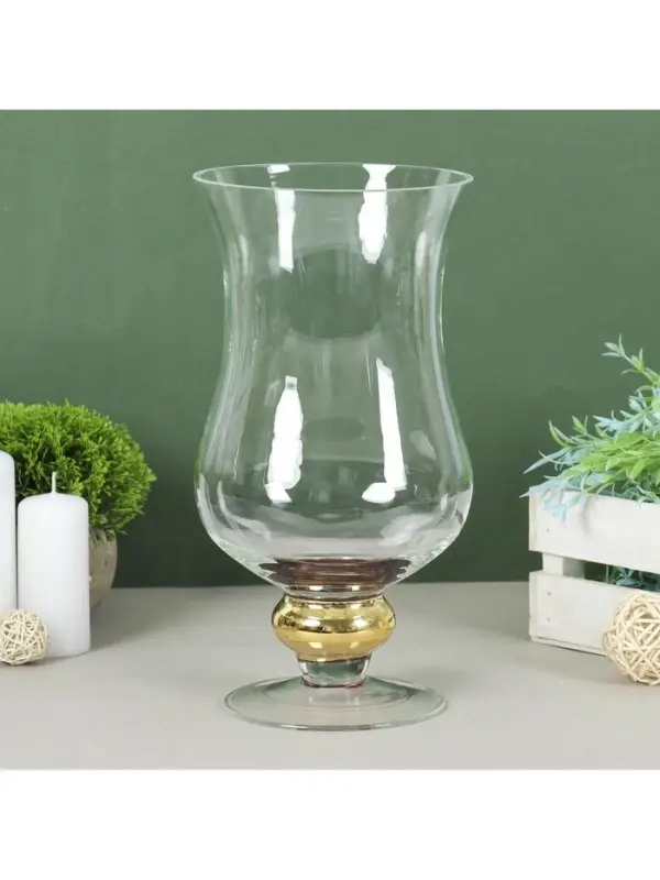 Ваза &laquo;Кантри голд&raquo; Амфора, 1.3 л, 27&times;14 см, стекло, малая, прозрачная