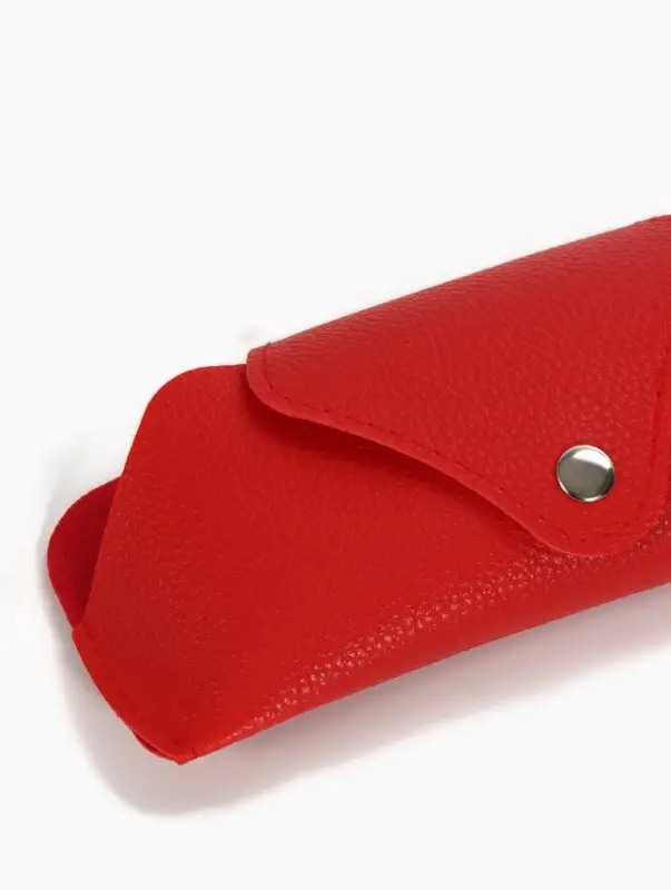 Футляр для очков, на кнопке, 16&times;3&times;6.3 см, красный
