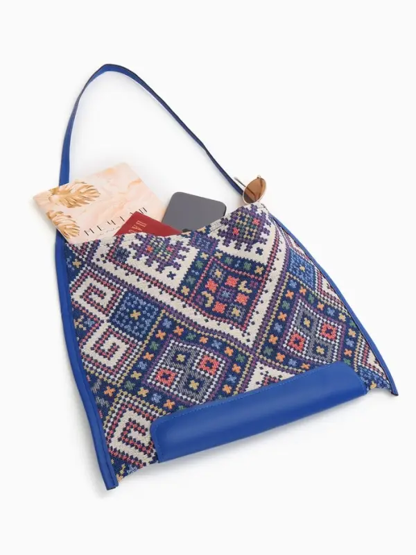 Сумка - шоппер женская на магните, 35&times;6&times;29 см, синяя