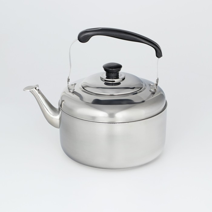 Чайник со свистком из нержавеющей стали, 5 л, цвет хромированный Чайник со свистком из нержавеющей стали, 5 л, цвет хромированный