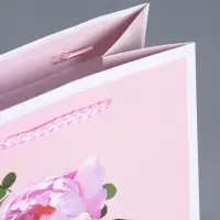 Пакет подарочный ламинированный "Счастья и любви" 18 х 22,3 х 10 см