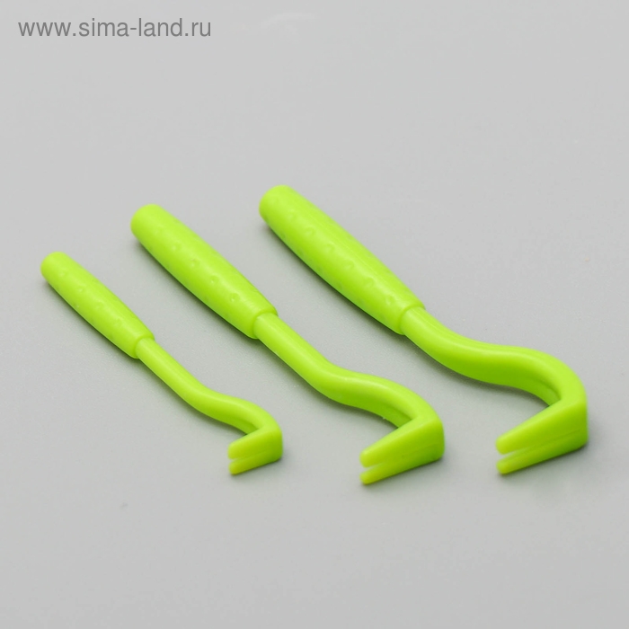 Набор выкручивателей для клещей, 3 размера, зелёные Набор выкручивателей для клещей, 3 размера, зелёные