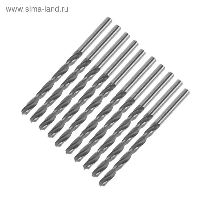 Сверло по металлу ТУНДРА, HSS, цилиндрический хвостовик, 4.7&times;80 мм, 10 шт.