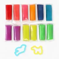 Воздушный пластилин,12 цветов, 30 г, в ведерке, Смешарики