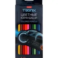 Карандаши 12цв, Hatber, заточ, трехгр, коробка, европодвес 93404