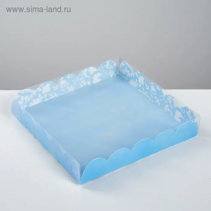 Коробка для печенья, кондитерская упаковка с пластиковой крышкой, «От всего сердца», 18 х 18 х 3 см