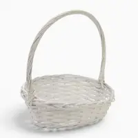 Корзина плетёная для хранения Osier, лоза, с ручкой, белая, набор 3 шт., Greengo