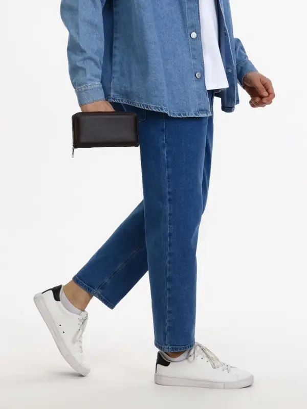 Сумка мужская через плечо TEXTURA, портмоне - клатч, на молнии, коричневая