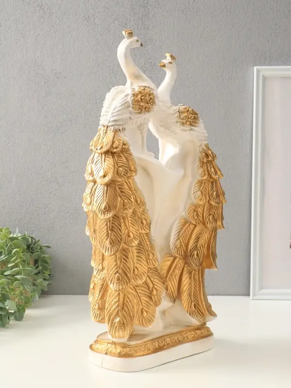 Фигура гипс &laquo;Две Жар-птицы&raquo;, белый с золотом, 55&times;30&times;14 см