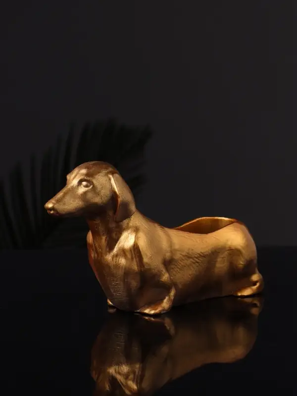 Подставка для мелочей "Такса" 16х10х6 см, бронза