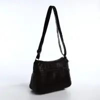 Сумка женская кросс-боди на молнии, 25&times;11&times;19 см, тёмно-коричневая