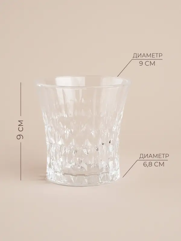 Набор стаканов SL Home &laquo;Винтаж&raquo;, 300 мл, 8.2&times;8.5 см, 6 шт., низкие, стекло, прозрачный