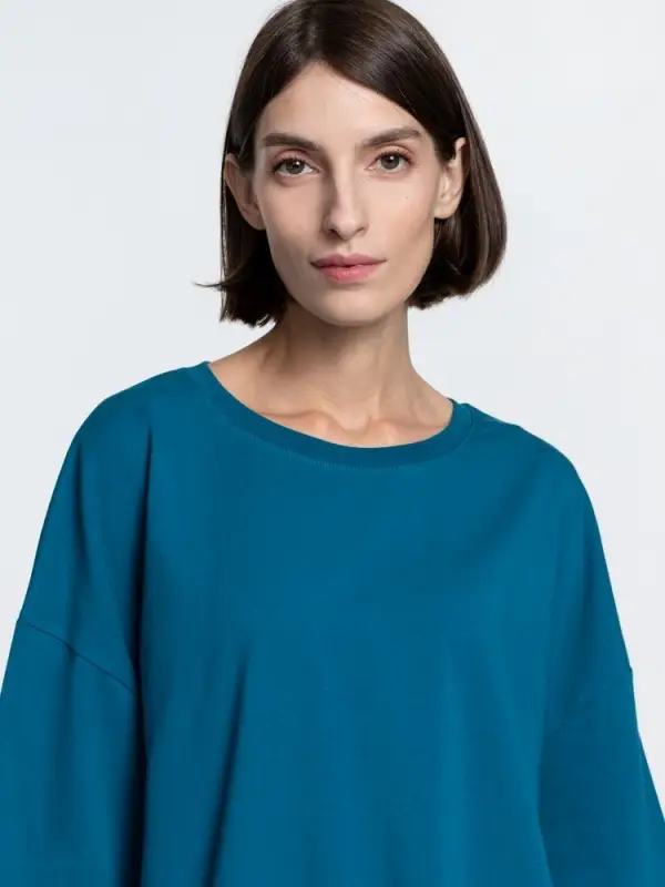 Футболка унисекс оверсайз Crosstown, бирюзовая (морская волна), размер S