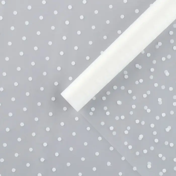 Плёнка для цветов упаковочная матовая &laquo;Горошек белый&raquo; 0.7 х 8 м, 40 мкм