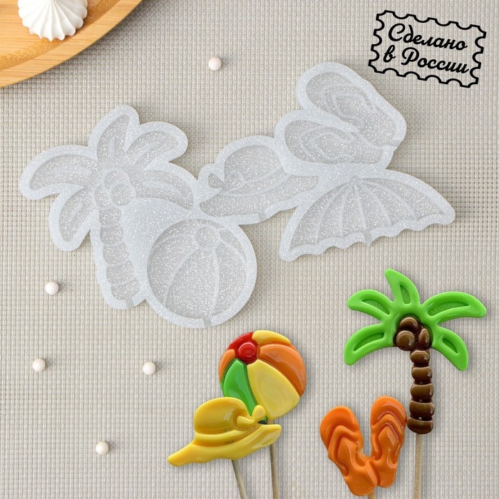 Силиконовый молд для леденцов и шоколада «Пляжный микс», цвет прозрачный Силиконовый молд для леденцов и шоколада «Пляжный микс», цвет прозрачный