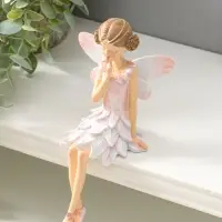 Сувенир полистоун "Девочка-бабочка в светло-розовом платье" на полку 17 см